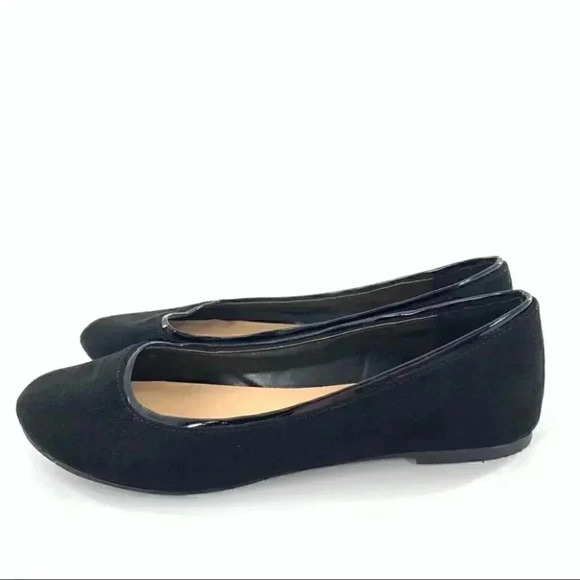 LC Lauren Conrad sheen ballet flats size 10 black faux suede vegan balletcore - Picture 5 of 12